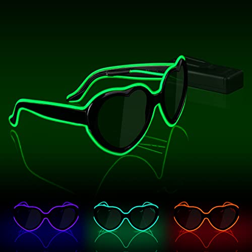 Ainiv LED Brille, Leuchten Brille, Verdrahtet Neon Rave Brille, Flashing LED Sonnenbrille Kostüme, Flashing LED brillen, Led Glasses, Partybrille, Party Led Brille für Party, EDM, Halloween von Ainiv