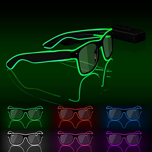 Ainiv LED Brille, Leuchten Brille, Verdrahtet Neon Rave Brille, Flashing LED Sonnenbrille Kostüme, Flashing LED Brillen, Led Glasses, Partybrille, Party Led Brille für Party, EDM, Halloween von Ainiv