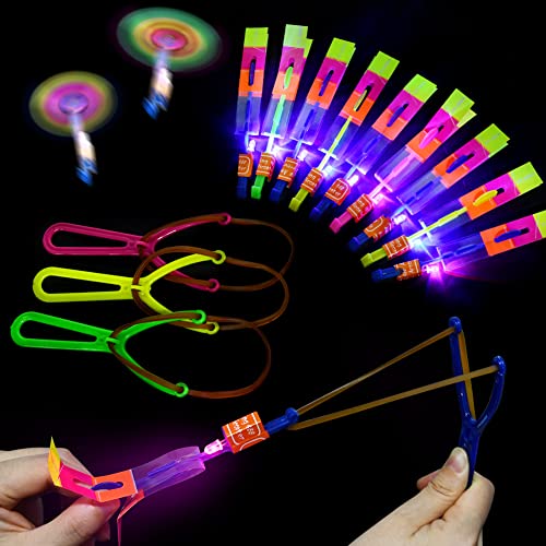 Ainiv LED Leuchtspielzeug Partyartikel,12PCS Partyartikel Set für Kinder, Hubschrauber Fliegen Spielzeug, Rakete Copters Licht, Schleuderspielzeug, Fliegendes Partyspielzeug, Hubschrauber Fliegen von Ainiv