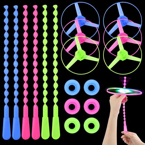 Ainiv Mitgebsel Kindergeburtstag Propeller Leuchtspielzeug 6Pcs Gastgeschenke 5-10 Jahre Give Aways Kinder Leuchtendes Fliegendes Spielzeug Party Gadgets Led Mitbringsel Geschenke Wundertüte von Ainiv