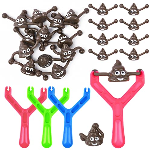 Ainiv Poop Slingshot Toy, Funny Slingshot, Poo Slingshot, Lustige Katapult Poo Schleude für Kinder und Erwachsene,, Stressabbau-Spielzeug（3 Sling + 12 Slingshot） von Ainiv