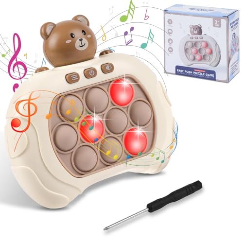 Ainiv Pop it Fidget Spielzeug, Quick Push Spiel, Puzzle-Spielmaschine Game Controller, Bubble Sensory Fidget Toy mit Musik, Elektronisches Sensorspiel für frühe Entwicklung und Konzentrationstraining von Ainiv