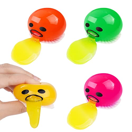 Ainiv Puking Egg, 4 Stück Erbrechendes Ei Squeeze Toys Eigelb Druck Ball Kotzen, Süße Runde Erbrechen Lutschen Eigelb Stressabbau Spielzeug Erbrechen & Saugen Entlasten Sie Stress Spucken Eigelb von Ainiv