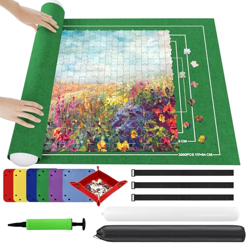 Ainiv Puzzlematte Puzzlerolle Aufbewahrungrolle, Puzzle Roll Storage Mat, Tragbare Puzzles Matte Puzzleunterlage Jigsaw Mat Teppich für bis zu 3000 Teile Puzzelteppich Mat Aufbewahrung mit 6 Sortierer Ainiv Puzzlematte Puzzlerolle Aufbewahrungrolle, Puzzle Roll Storage Mat, Tragbare Puzzles Matte Puzzleunterlage Jigsaw Mat Teppich für bis zu 3000 Teile Puzzelteppich Mat Aufbewahrung mit 6 Sortierer von Ainiv