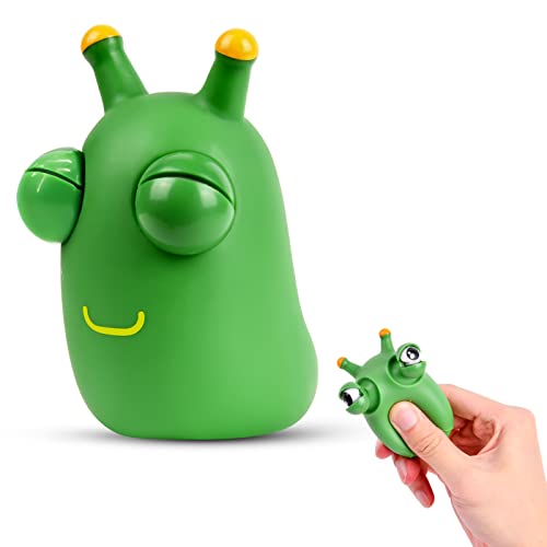 Ainiv Squeeze Spielzeug, Squishy Squeeze Toy, Stressball Erwachsene, Popping Out Eyes Toy, Insekten Squeeze Spielzeug, Funny Grass Worm Pinch Toy, Insekten Squeeze Spielzeug Stress Ball(Schwarz Auge) von Ainiv