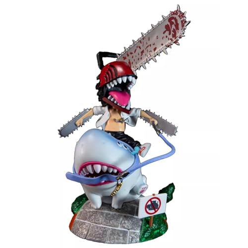 Ainslhzn Chainsaw Man Ride The Shark Actionfiguren 24cm Hochwertiges, Umweltfreundliches PVC-Material Model Statuen Geeignet Für Kinderspielzeug von Ainslhzn