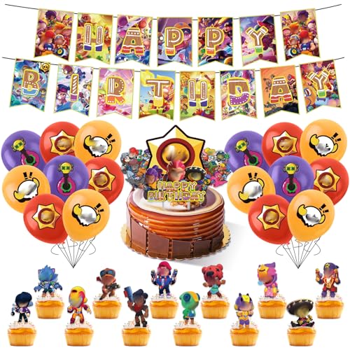 44 Stück Stars Geburtstagsdeko Set, Braw Stas Kindergeburtstag Deko, Cartoon Luftballons Geburtstag Dekoration Set für Kinder Jungen Mädchen Themenpartys Dekorationen 44 Stück Stars Geburtstagsdeko Set, Braw Stas Kindergeburtstag Deko, Cartoon Luftballons Geburtstag Dekoration Set für Kinder Jungen Mädchen Themenpartys Dekorationen von Ainvliya