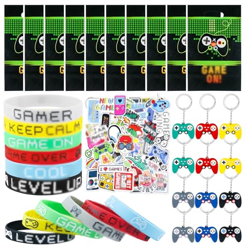 Videospiel Mitgebsel Kindergeburtstag Set, Gaming Geburtstagsdeko Party Mitgebsel Gamer Party Deko Kindergeburtstag Schlüsselschnalle DIY Aufkleber Geschenktüten SilikonarmbandKinder Gastgeschenk Videospiel Mitgebsel Kindergeburtstag Set, Gaming Geburtstagsdeko Party Mitgebsel Gamer Party Deko Kindergeburtstag Schlüsselschnalle DIY Aufkleber Geschenktüten SilikonarmbandKinder Gastgeschenk von Ainvliya