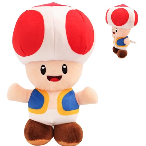 Ainvliya Super Bro Plüsch Kuscheltier, 21CM Toad Plüschtier Anime Cartoon Plüschtiere, Plüsch Puppe Spielzeug, Kinder Figur Plüschtiere Gestopft Tierspielzeug Für Jungen Mädchen von Ainvliya