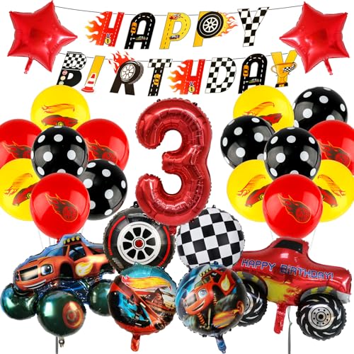 Auto Geburtstagsdeko 3 Jahre Jungen Luftballons- Wheels Kindergeburtstag Deko Folienballon Happy Birthday Geburtstag Balloon Banner für Kinder Party Hintergrunden Supplies Deko Auto Geburtstagsdeko 3 Jahre Jungen Luftballons- Wheels Kindergeburtstag Deko Folienballon Happy Birthday Geburtstag Balloon Banner für Kinder Party Hintergrunden Supplies Deko von Ainvliya