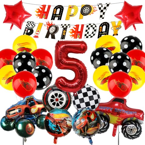 Auto Geburtstagsdeko 5 Jahre Jungen Luftballons- Wheels Kindergeburtstag Deko Folienballon Happy Birthday Geburtstag Balloon Banner für Kinder Party Hintergrunden Supplies Deko Auto Geburtstagsdeko 5 Jahre Jungen Luftballons- Wheels Kindergeburtstag Deko Folienballon Happy Birthday Geburtstag Balloon Banner für Kinder Party Hintergrunden Supplies Deko von Ainvliya