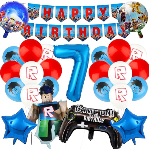 Game Geburtstagsdeko 7 Jahre Luftballons Jungen- Kindergeburtstag Deko Folienballon Happy Birthday Geburtstag Balloon Partyzubehör für Kinder Cartoon Theme Party Geburtstag Supplies Game Geburtstagsdeko 7 Jahre Luftballons Jungen- Kindergeburtstag Deko Folienballon Happy Birthday Geburtstag Balloon Partyzubehör für Kinder Cartoon Theme Party Geburtstag Supplies von Ainvliya