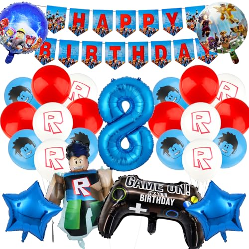 Game Geburtstagsdeko 8 Jahre Luftballons Jungen- Kindergeburtstag Deko Folienballon Happy Birthday Geburtstag Balloon Partyzubehör für Kinder Cartoon Theme Party Geburtstag Supplies Game Geburtstagsdeko 8 Jahre Luftballons Jungen- Kindergeburtstag Deko Folienballon Happy Birthday Geburtstag Balloon Partyzubehör für Kinder Cartoon Theme Party Geburtstag Supplies von Ainvliya