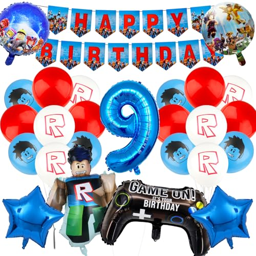 Game Geburtstagsdeko 9 Jahre Luftballons Jungen- Kindergeburtstag Deko Folienballon Happy Birthday Geburtstag Balloon Partyzubehör für Kinder Cartoon Theme Party Geburtstag Supplies Game Geburtstagsdeko 9 Jahre Luftballons Jungen- Kindergeburtstag Deko Folienballon Happy Birthday Geburtstag Balloon Partyzubehör für Kinder Cartoon Theme Party Geburtstag Supplies von Ainvliya