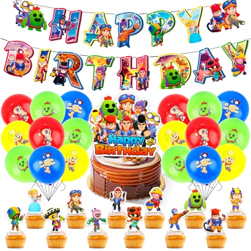 32 Stück Stars Geburtstagsdeko Set, Braw Stas Kindergeburtstag Deko, Cartoon Luftballons Geburtstag Dekoration Set für Kinder Jungen Mädchen Themenpartys Dekorationen 32 Stück Stars Geburtstagsdeko Set, Braw Stas Kindergeburtstag Deko, Cartoon Luftballons Geburtstag Dekoration Set für Kinder Jungen Mädchen Themenpartys Dekorationen von Ainvliya