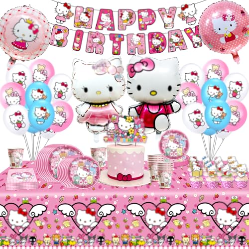 Katzen Luftballons Geburtstagsdeko, 99PCS Pink Partygeschirr Set Deko Geburtstag Pappteller Kindergeburtstag Banner Partyzubehör Tortendeko Party Deko Party Tischdecke Becher Geburtstagsdeko Mädchen Katzen Luftballons Geburtstagsdeko, 99PCS Pink Partygeschirr Set Deko Geburtstag Pappteller Kindergeburtstag Banner Partyzubehör Tortendeko Party Deko Party Tischdecke Becher Geburtstagsdeko Mädchen von Ainvliya