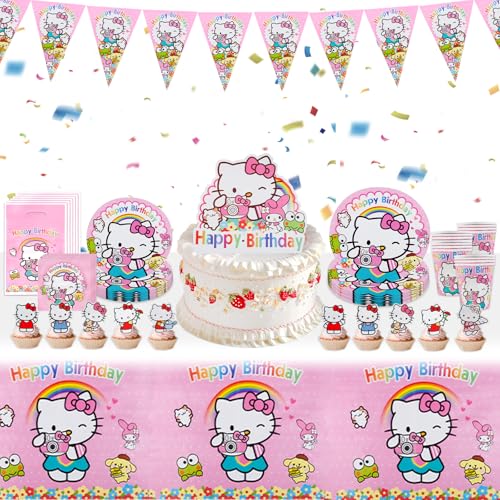 Ki-ty Pappteller Kindergeburtstag Ki-tty Geschirr Tischdeko Ki-ty Partygeschirr Set Thema Party Supplies Geburtstag Deko Mädchen Mit Birthday Banner Teller Becher Servietten Tischdeck Tortendeko Ki-ty Pappteller Kindergeburtstag Ki-tty Geschirr Tischdeko Ki-ty Partygeschirr Set Thema Party Supplies Geburtstag Deko Mädchen Mit Birthday Banner Teller Becher Servietten Tischdeck Tortendeko von Ainvliya