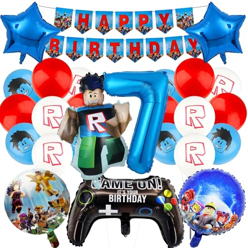 Luftballon9 Rob-lx Luftballons Geburtstag Deko Junge, Rob-lx 7 Jahre Ballons Geburtstagsdeko Kindergeburtstag Deko Happy Birthday Banner Folienballons Deko Geburtstag für Kinder Mädchen Party Deko Luftballon9 Rob-lx Luftballons Geburtstag Deko Junge, Rob-lx 7 Jahre Ballons Geburtstagsdeko Kindergeburtstag Deko Happy Birthday Banner Folienballons Deko Geburtstag für Kinder Mädchen Party Deko von Ainvliya