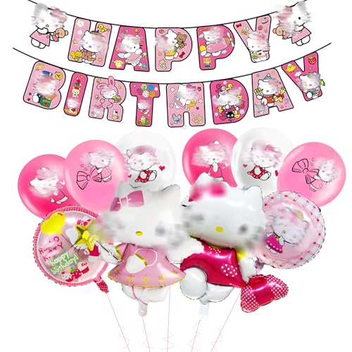 ballon 11 Stück Kity Geburtstagsdeko, Cat Folienballon Geburtstag mit Banner Latexballons, Kindergeburtstag Deko Party Deko Luftballon für Kinder Mädchen ballon 11 Stück Kity Geburtstagsdeko, Cat Folienballon Geburtstag mit Banner Latexballons, Kindergeburtstag Deko Party Deko Luftballon für Kinder Mädchen von Ainvliya