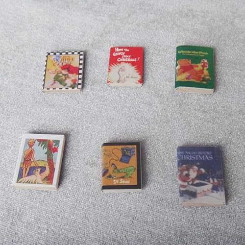 Miniatur Classic Book Set, 1:12 Maßstab Puppenhaus Zubehör, 1 Zoll hoch, 6 Stück von Air-Ads Supplies