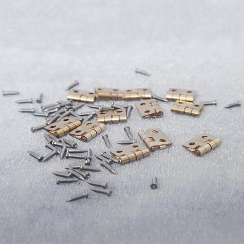 Miniatur-Scharniere aus Metall, Maßstab 1:12, 1 cm Breite, 12 Stück mit Schrauben von Air-Ads Supplies