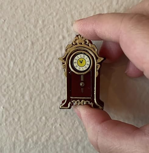 Miniatur-Uhr im viktorianischen Stil, Burgunderrot und Gold, 4,4 cm hoch, Maßstab 1:12, Puppenhauszubehör von Air-Ads Supplies