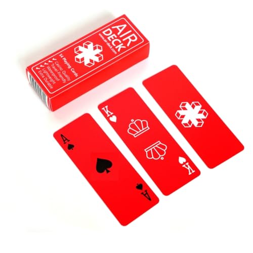 Air Deck - Leichte und kompakte Spielkarten für die Reise - 54 Karten, Kartenspiel Urlaub, Kartendeck (Minimal Red) von Air Deck