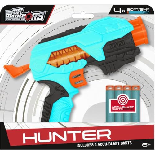 Air Warriors Hunter Dartpistole aus Schaumstoff mit 4 Accu-Blast Darts von Air Warriors