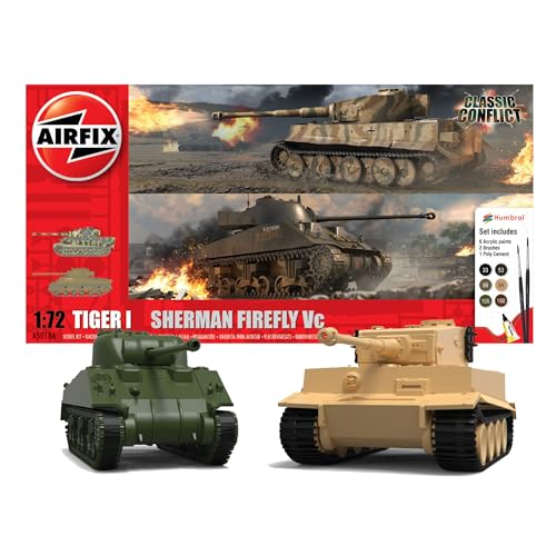 Airfix Classic Conflict Tiger 1 vs Sherman Firefly A50186 Mehrfarbig von Airfix