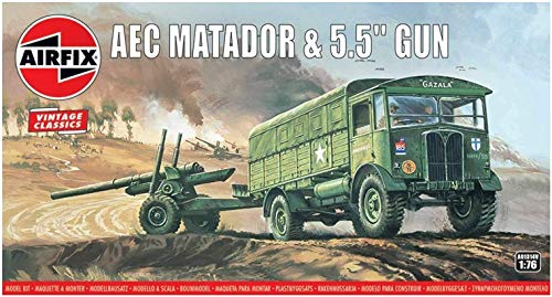 AEC Matador und 5.5inch Gun Artilleriegeschütz, Modellbausatz, Grau von Airfix