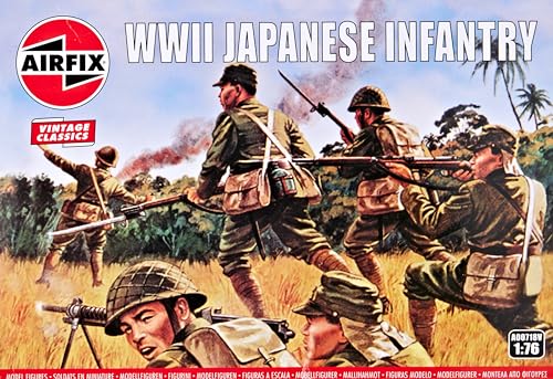 Airfix 1/76 Japanische Infanterie. Plastikmodellbausatz für japanische WWII Infanterie, insgesamt 48 Teile für Figuren in 14 verschiedenen Posen. von Airfix