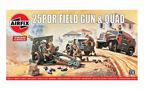 25PDR Field Gun & Quad Artilleriegeschütz und Fahrzeug Modellbausatz von Airfix