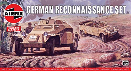 Airfix A02312V 1/76 Deutsches Aufklärungs-Set Auto Modellbausatz, Sortiert, 1: 76 Scale von Airfix