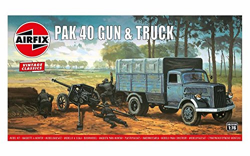 Pak 40 Gun & Truck Panzerabwehrkanone und Lastwagen, Modellbausatz von Airfix