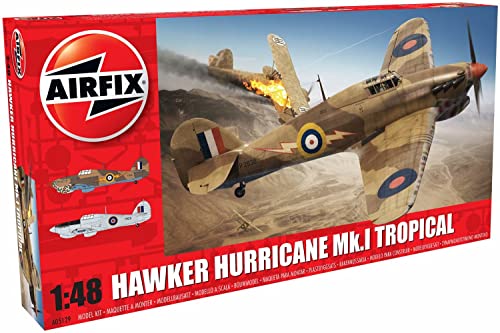 Airfix A05129 1/48 Hawker Hurricane Mk.I - Tropical Modellbausatz, Modellbauzubehör, Mehrfarbig, 1: 48 Scale von Airfix