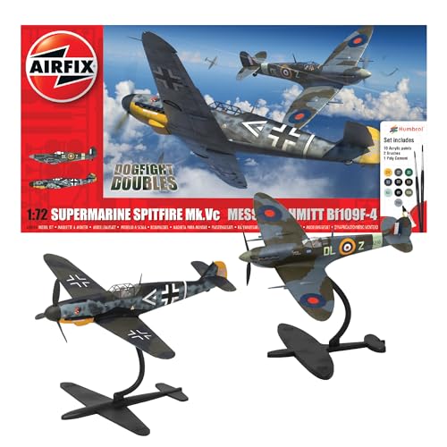 Airfix 980194 Supermarine Spitfire Mk. Vc & Bf109F-4 Modellbausatz, Unlackiert von Airfix