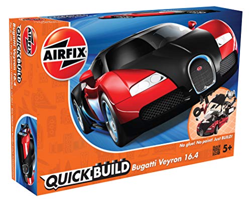 Airfix J6020 QUICKBUILD Bugatti Veyron Modellbausatz, rot/schwarz von Airfix