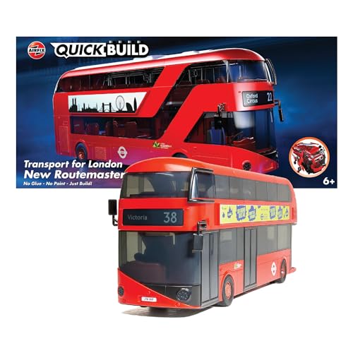 Airfix J6050 QUICKBUILD New Routemaster Bus snap Together Bricks Build and Create Modellbau, Mehrfarbig von Airfix