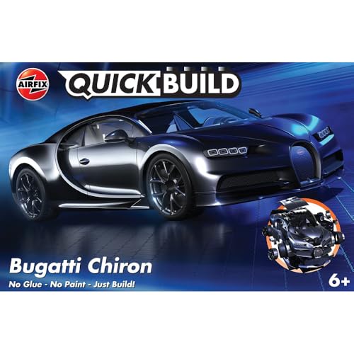 Airfix QUICKBUILD Model Car Kit J6025 Bugatti Chiron Car Building Kits for Kids 6+, Black, Construction Toys for Boys & Girls, Model Making with No Glue, Plastic Car Model Gift Set von Airfix