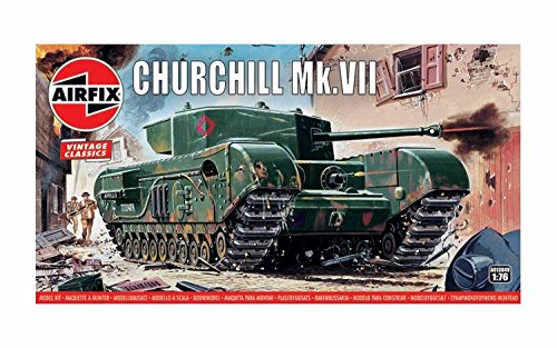 Airfix A01304V 1/76 Modellbausatz Churchill Mk.VII Tank, Vintage Classics, grau, 1: 76 Scale von Airfix