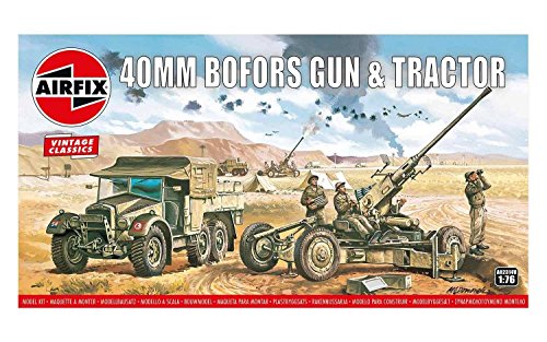 Bofors 40mm Gun & Tractor Flakgeschütz und Fahrzeug Modellbausatz, Grau von Airfix