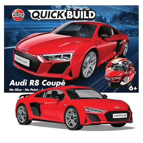 QUICKBUILD Audi R8 Coupe Modellbausatz, Rot/Ausflug, Einfarbig (Getaway Solids) von Airfix