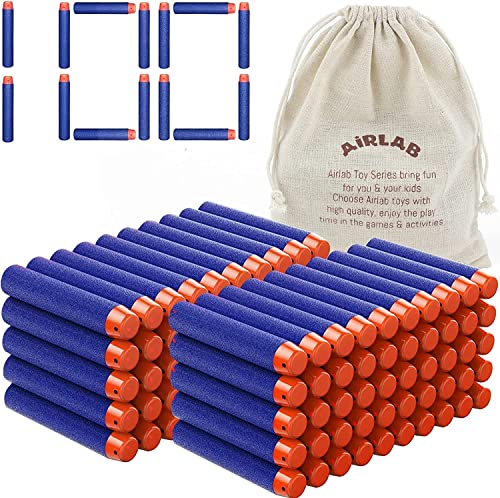 Airlab 100er Pfeile Darts für Nerf Zubehör, Refill Darts Foam Pfeile Munition Bullets mit Aufbewahrungstasche, Blau von Airlab