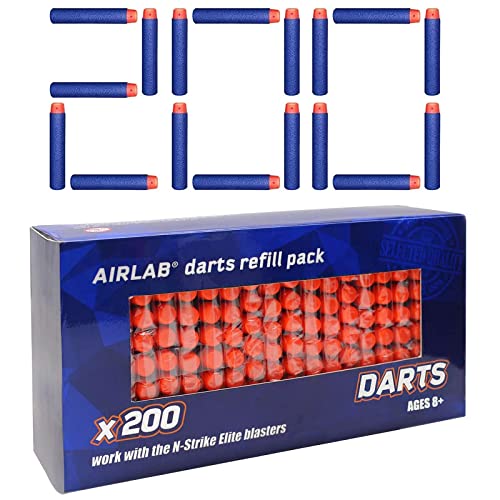 Airlab 200 Pfeile Darts für Nerf Zubehör, Ersatzpfeile Munition Bullets, Refill Darts Foam Pfeile Patronen, kompatibel mit Nerf Spielzeug Gun, Blau von Airlab