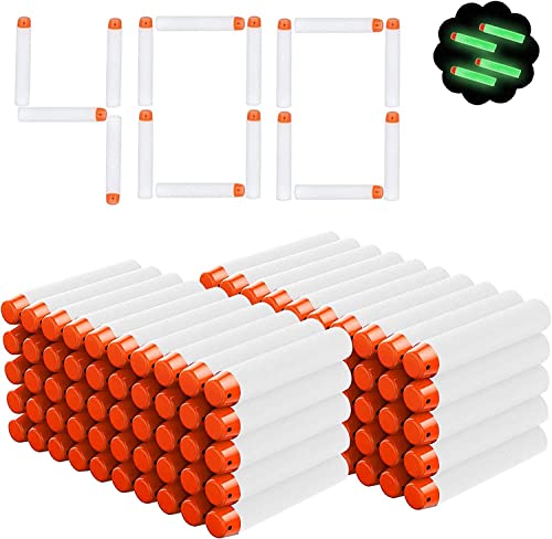 Airlab 400er Pfeile Darts für Nerf Zubehör Leuchten im Dunkeln, Refill Darts Munition Bullets Foam Pfeile Patronen, kompatibel mit Nerf Spielzeug Gun, Weiß von Airlab