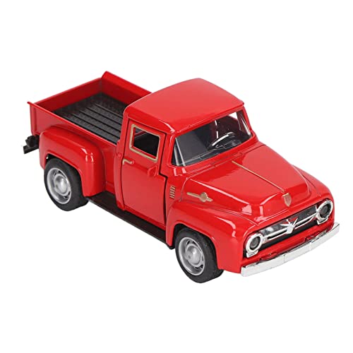 Airshi Klassisches Pickup-Truck-Modell, 1:32, Dekorative Figur, Ornament, Vintage-Pickup-Truck-Modell aus Druckguss für für Neujahr (Rot) von Airshi