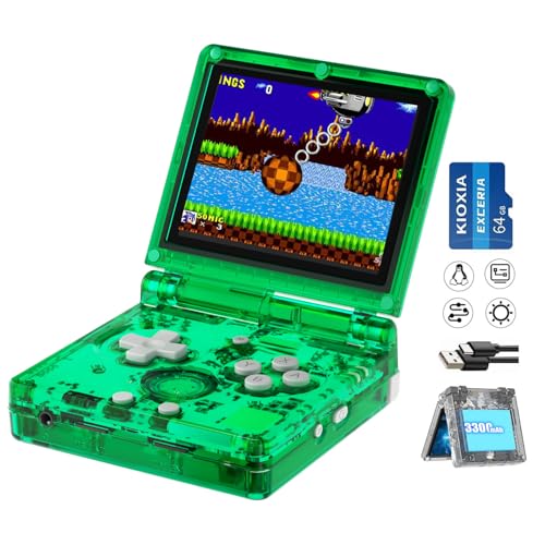 RG35XXSP Flip Retro Handheld Spielekonsole, 3,5 Zoll IPS Bildschirm Linux System mit 64G Karte vorinstalliert 5532 Spiele, Clamshell Spielekonsolen Unterstützt 5G WiFi Bluetooth HDMI von Airuidas