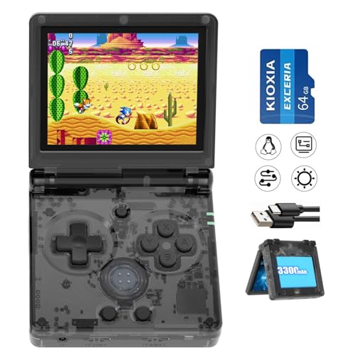 RG35XXSP Flip Portable Retro Handheld Game Console,RG35XXSP 3.5 Inch IPS Screen Linux System with 64G TF Card Pre-Installed 5532 Games,Clamshell Games Consoles Supports 5G WiFi Bluetooth HDMI von Airuidas