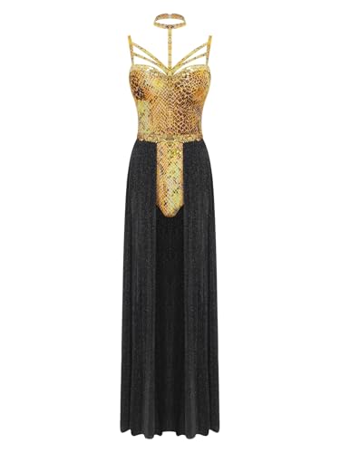 Aislor Damen Glitzer Metallic Kleid Set Ärmellose Bodysuit mit Rock Kostüme für Erwachsene Karnevalskostüm Halloween Cosplay Gelb L Aislor Damen Glitzer Metallic Kleid Set Ärmellose Bodysuit mit Rock Kostüme für Erwachsene Karnevalskostüm Halloween Cosplay Gelb L von Aislor