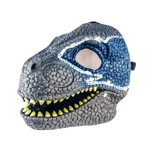 Aisstoye Dinosaurier Maske Beweglicher Kiefer Realistische Rex Masken Dinosaurier Maske Offener Mund Tier Masken für Halloween (Blue A) von Aisstoye